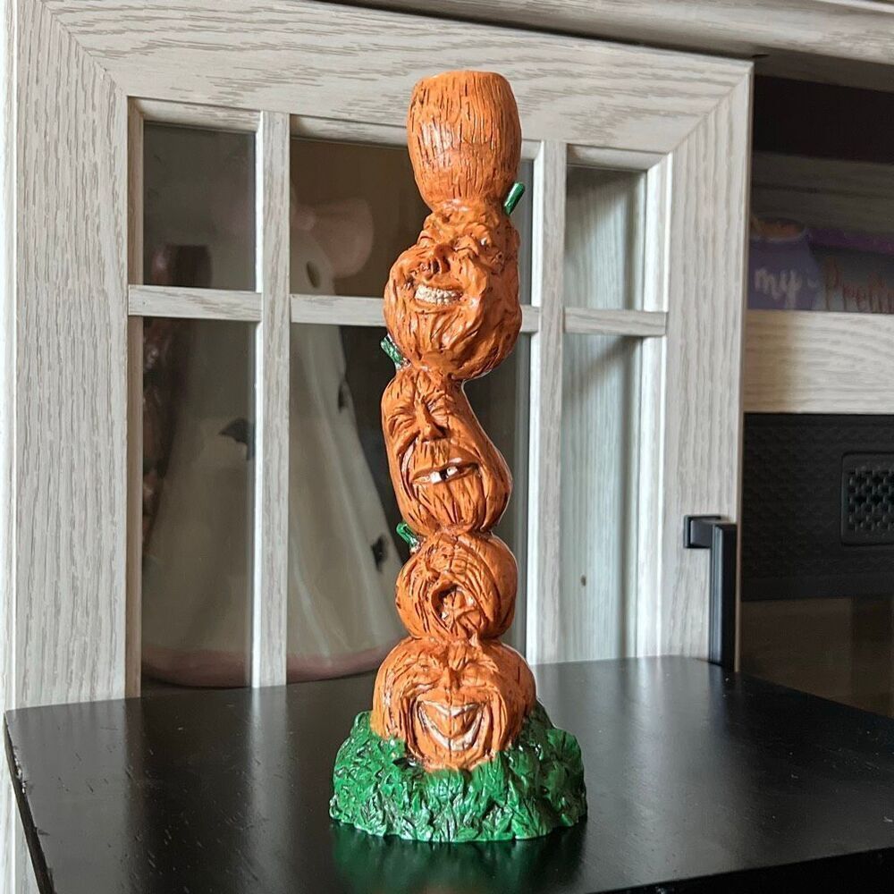 Pumpkin candle holder taper candle holder Halloween decor 8.5” pumpkin faces